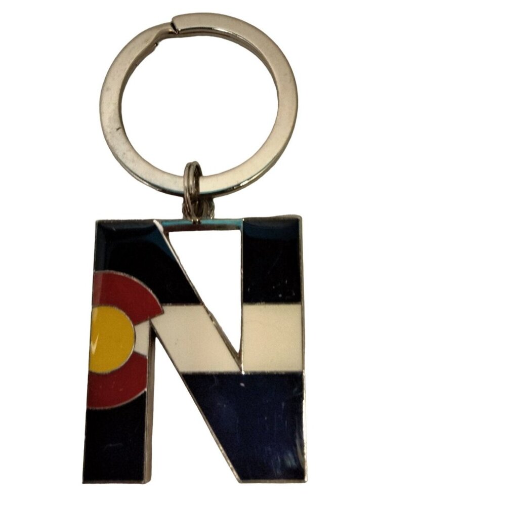 Colorado Flag Initial N Key Ring Souvenir